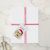 Langharige crème teckel Schattige hondenkerst Cadeaulabel (Met Touw)