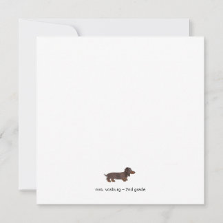 Langharige Dachshund Aquarel Vlakke Notitiekaart Kaart
