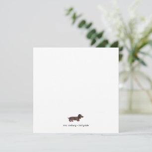 Langharige Dachshund Aquarel Vlakke Notitiekaart Kaart