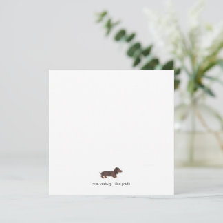 Langharige Dachshund Aquarel Vlakke Notitiekaart Kaart