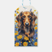 Langharige Dachshund Cadeaulabel (Voorkant)