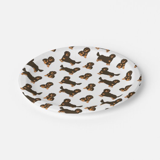 Langharige Dachshund Dog Papieren Bordje (Gekanteld)