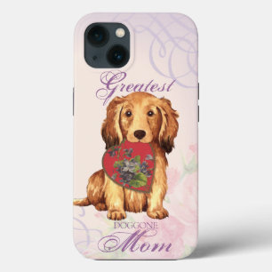 Langharige Dachshund Hart Moeder Case-Mate iPhone Case