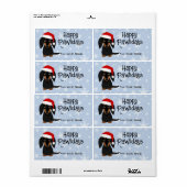 Langharige Dachshund Hond Kerstmis Gift Labels (Full Sheet)