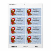 Langharige Dachshund Hond Kerstmis Gift Labels (Full Sheet)