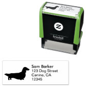 Langharige Dachshund Hond Silhouet Retouradres Zelfinktende Stempel (In situ)