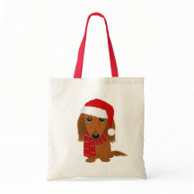 Langharige Dachshund Kerstman Weiner Dog Kerstmis