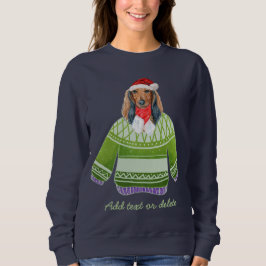 Langharige Dachshund Lelijke Kerst Weiner Dog Moed Trui