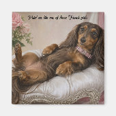Langharige Dachshund Magneet (Voorkant)