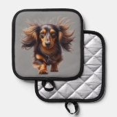 Langharige Dachshund Pannenlap (Voorkant / Achterkant)