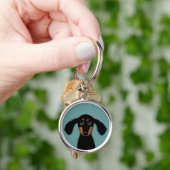 Langharige Dachshund Puppy Sleutelhanger (Hand)