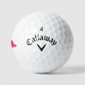 Langharige Dachshund Roze Golfer Cadeau Golfballen (Logo)