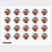 Langharige Dachshund Santa Kerstmis Hond Custom Ronde Sticker (Vel)