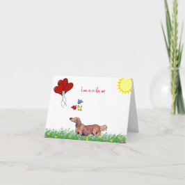 Langharige Dachshund Valentijn Kaart