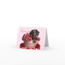 Langharige Dachshund Valentijnkaart