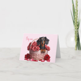 Langharige Dachshund Valentijnkaart Kaart
