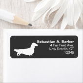 Langharige Dachshund Wiener Hond Retouradres Etiket (Insitu)