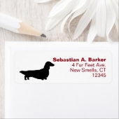 Langharige Dachshund Wiener Hond Retouradres Etiket (Insitu)