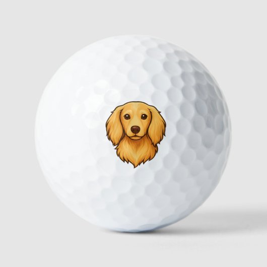 Langharige Doxie Golfballen (Voorkant)