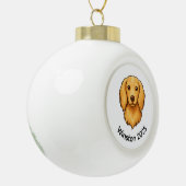 Langharige Doxie-versiering Keramische Bal Ornament (Links)