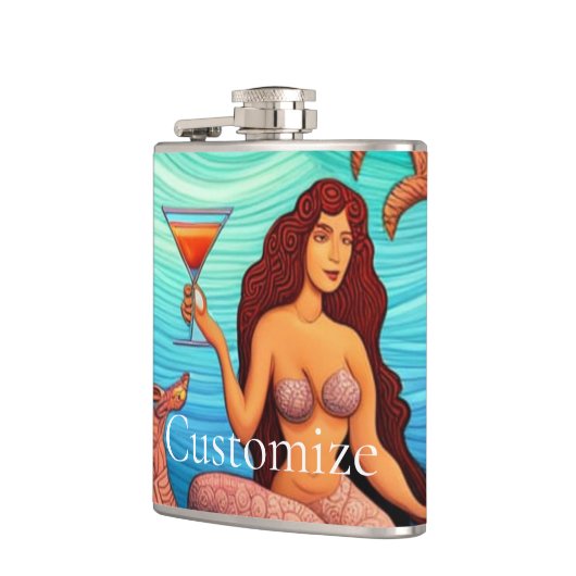 langharige Martini zeemeermin Thunder_Cove Heupfles (Links)