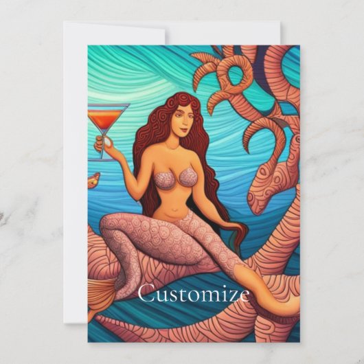 langharige Martini zeemeermin Thunder_Cove Kaart (Voorkant)