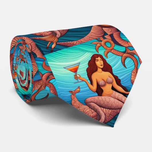 langharige Martini zeemeermin Thunder_Cove Stropdas (Opgerold)