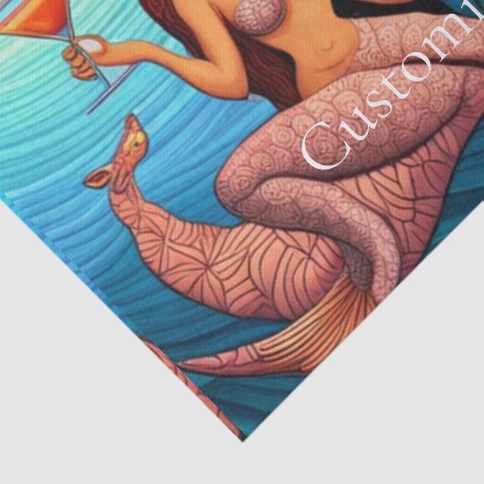 langharige Martini zeemeermin Thunder_Cove Tissuepapier (Detail)