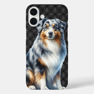 LANGHARIGE PLUIZIGE AUSTRALISCHE HERDERSHOND iPhone 16 PLUS HOESJE