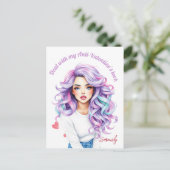 Langharige rebel beauty`s Anti-Valentijn gewoonte Briefkaart (Staand voorkant)