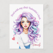 Langharige rebel beauty`s Anti-Valentijn gewoonte Briefkaart (Voorkant)