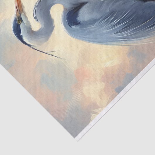 langharige reiger decoupage tissuepapier (Detail)