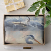 langharige reiger decoupage tissuepapier (Geschenk)