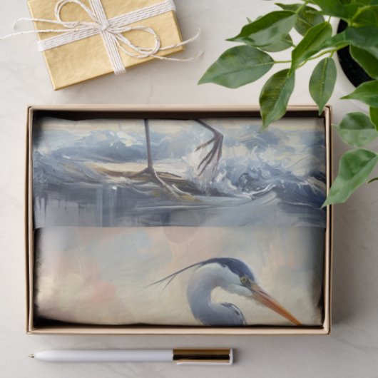 langharige reiger decoupage tissuepapier (Geschenk)