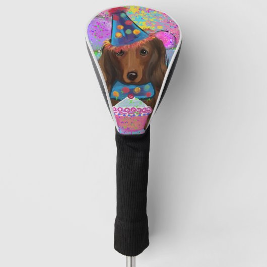 LANGHARIGE RODE DACKEL  GOLFHEADCOVER (Voorkant)