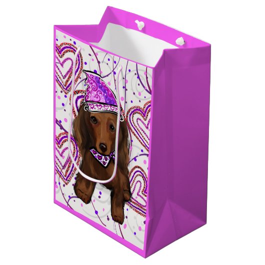 LANGHARIGE RODE DOXIE            MEDIUM CADEAUZAKJE (Voorkant Gekanteld)