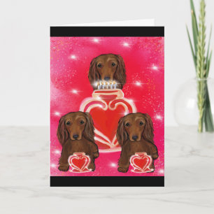 Langharige rode Doxies Kaart