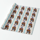 Langharige rode takshond cadeaupapier (Uitgerold)