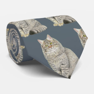 Langharige tabbykat stropdas