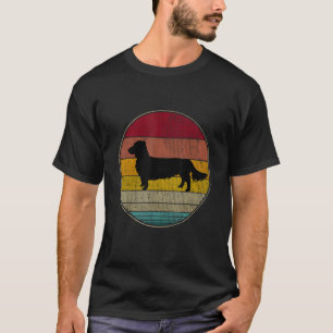 langharige teckel hond silhouet huisdier minnaar v t-shirt
