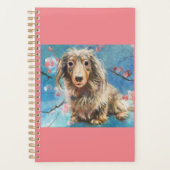 Langharige Teckel In Kersenbloesems Planner (Voorkant)