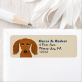 langharige teckel | Wiener Dog Retouradres Etiket (Insitu)