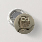 langharige uil ronde button 3,2 cm (Voorkant /achterkant)