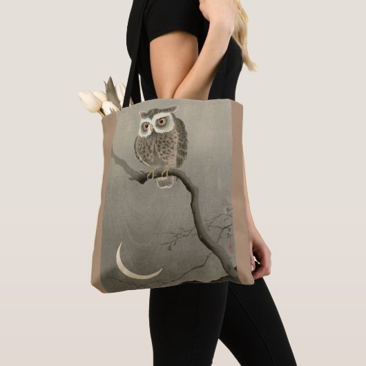 langharige uilenprint tote bag (Dichtbij)
