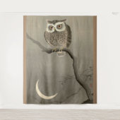 langharige uilenprint wandkleed (Voorkant)