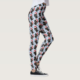 Langharige Zwart en Tan Dachshund Kerstmis Leggings