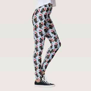 Langharige Zwart en Tan Dachshund Kerstmis Leggings