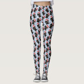 Langharige Zwart en Tan Dachshund Kerstmis Leggings (Voorkant)