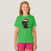 Langharige Zwart en Tan Dachshund Kerstmis T-shirt (Voorkant volledig)