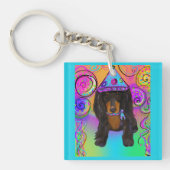LANGHARIGE ZWARTE DOXIE SLEUTELHANGER (voorkant)
